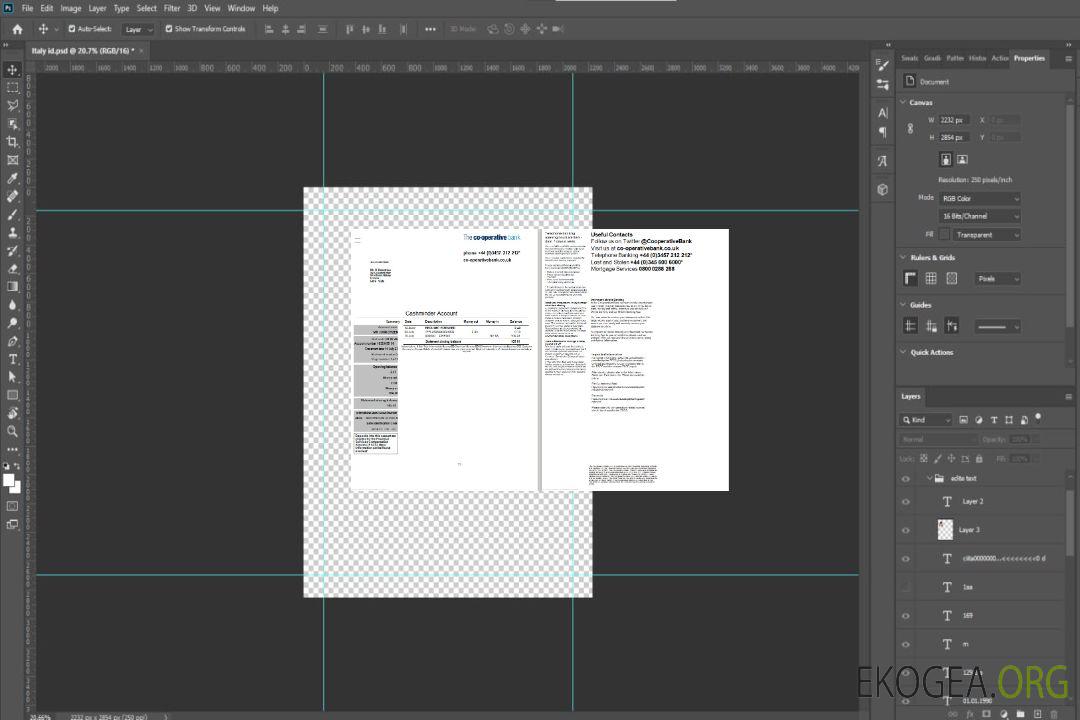 Royaume-Uni Modèle Word et PDF de relevé de la Cooperative Bank, 2 pages template Royaume-Uni Modèle Word et PDF de relevé de la Cooperative Bank, 2 pages template
